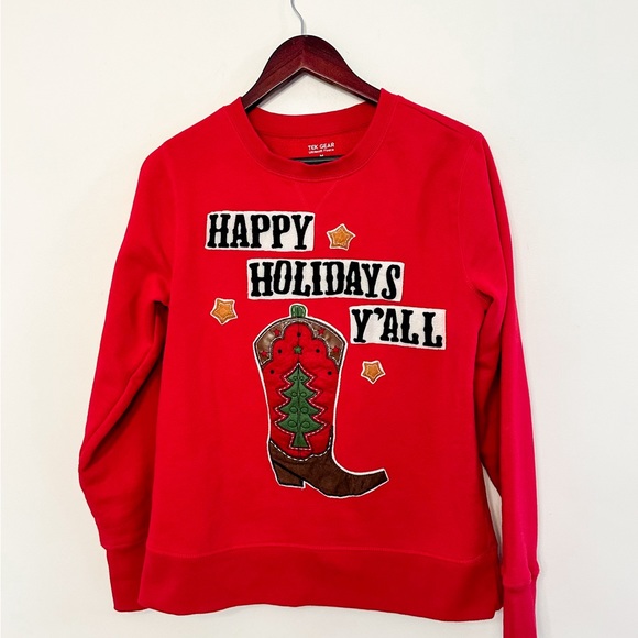 Vintage Christmas Cowboy Boot Holiday Sweater - Picture 3 of 7